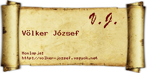 Völker József névjegykártya